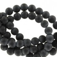 Natuursteen kralen 4mm matte Black agate